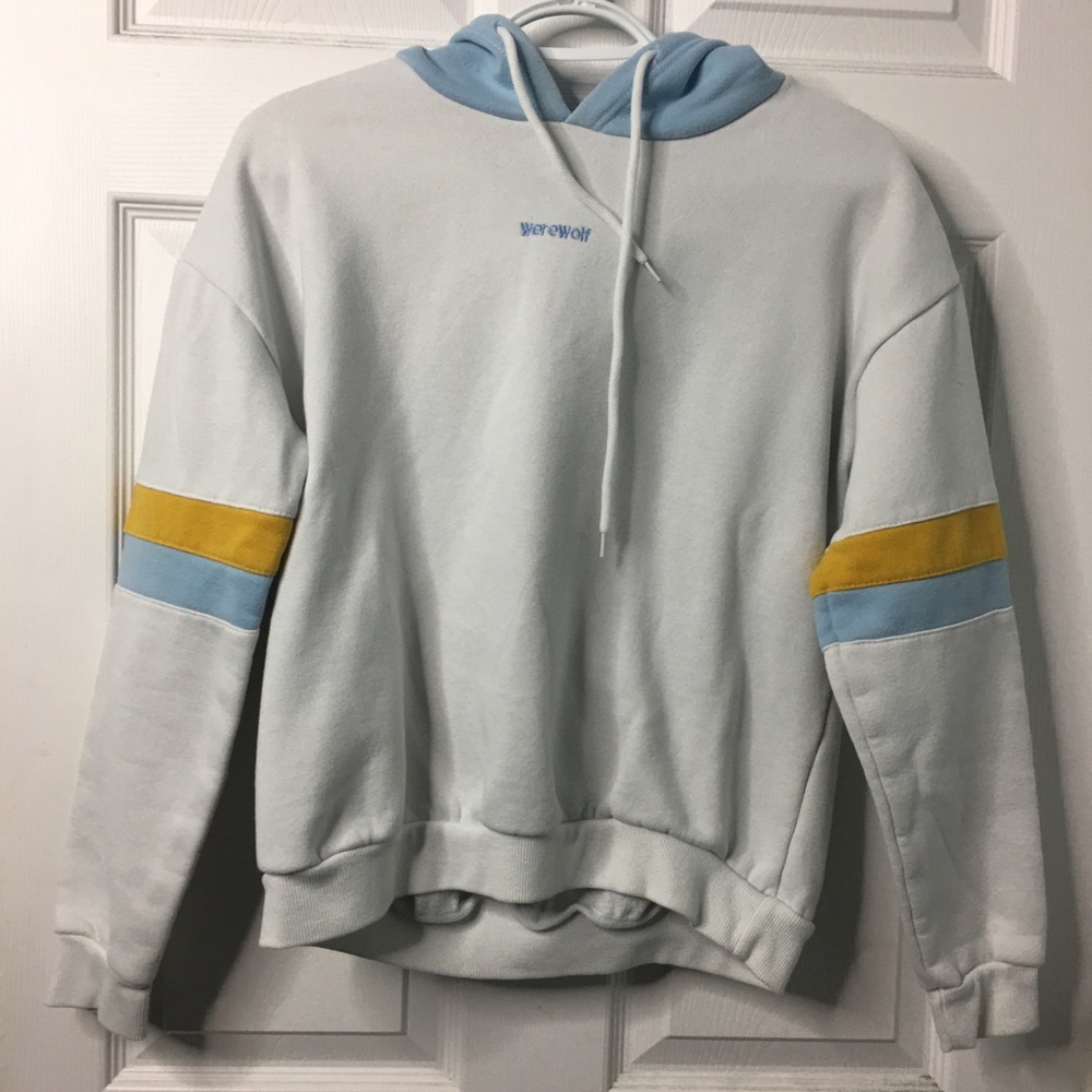 Women’s Stylish Blue and Yellow “Werewolf” Hoodie